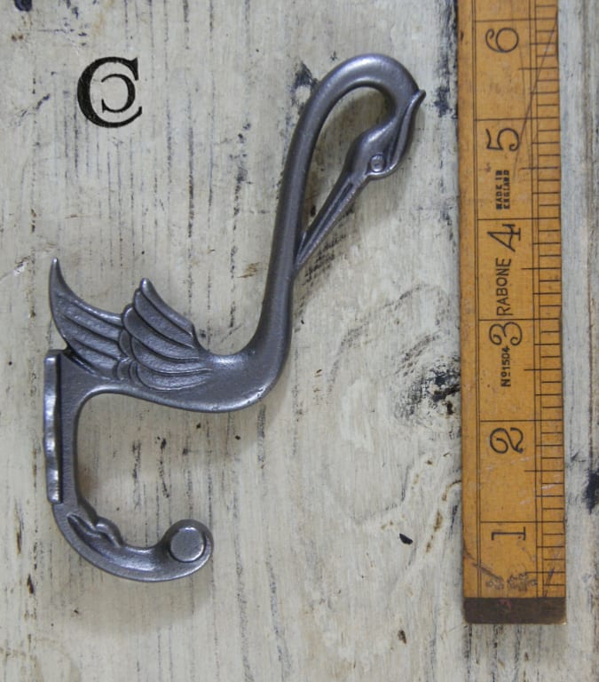 Hat & Coat Hook HERON Antique Cast Iron 133mm