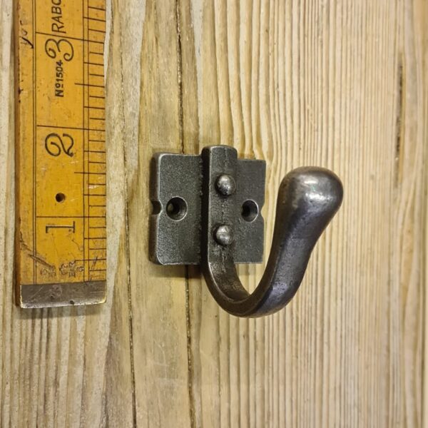 Coat Hook Riveted to Base Antique Iron 55mm