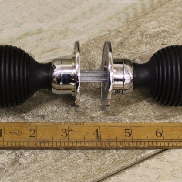 Door Knob Set Beehive Ebonised / Chrome 50mm Diameter