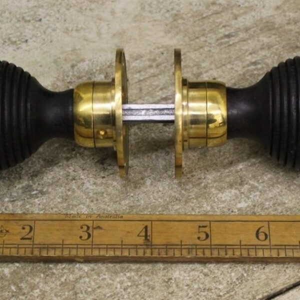 Door Knob Set Beehive Ebonised / Brass 50mm Diameter USE 43.