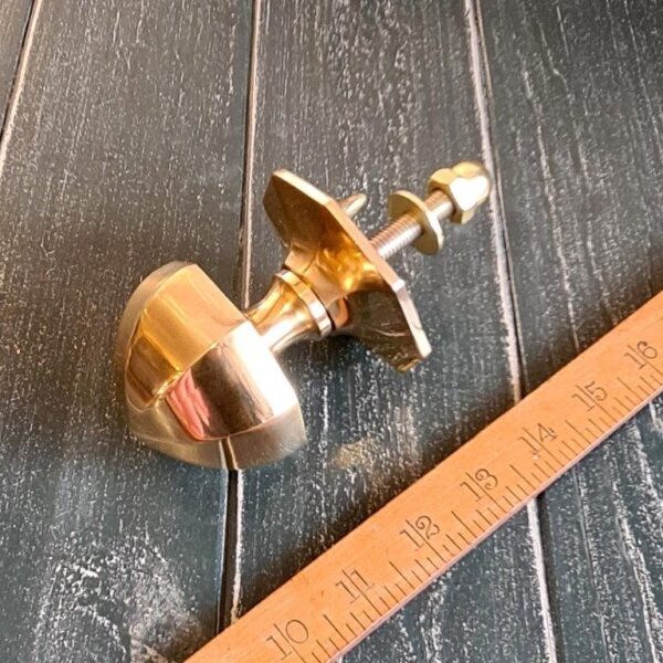 Octagonal Centre Door Knob Cast Solid Brass Single 75mm
