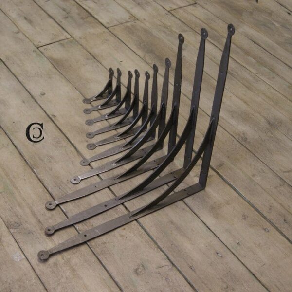 Shelf Bracket GALLOWS Hand Forged Penny End Antique Iron 125mm x 125mm