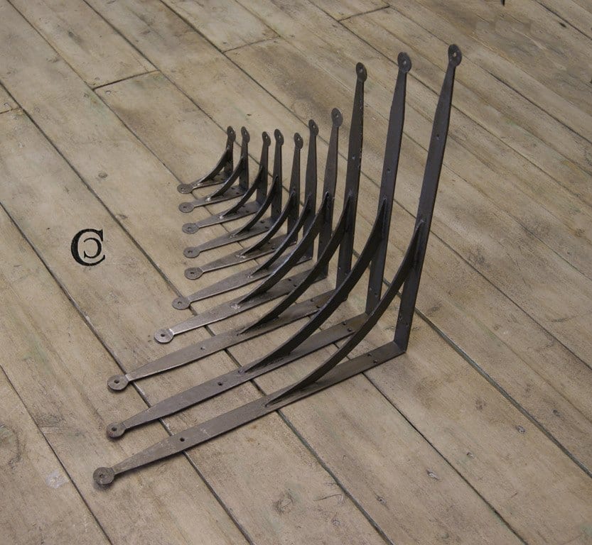 Shelf Bracket GALLOWS Hand Forged Penny End Antique Iron 125mm x 125mm