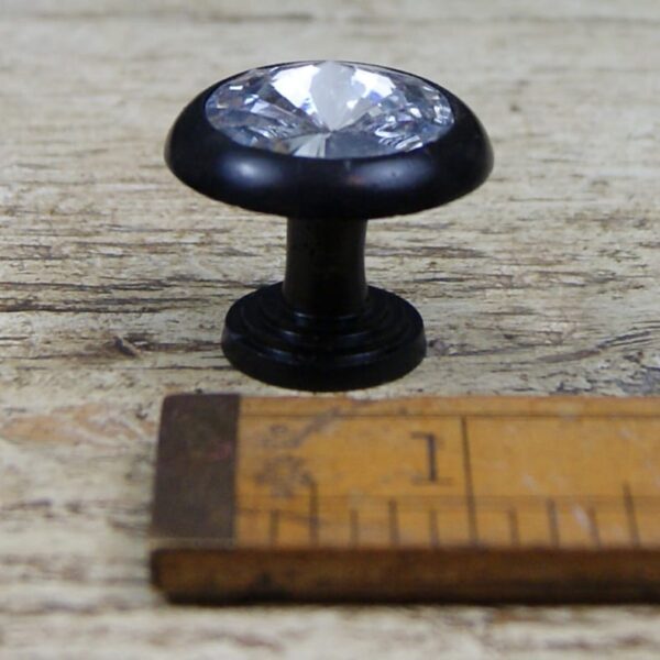 Knob Crystal & Black Narrow Stem 29mm Diameter x 28mm High