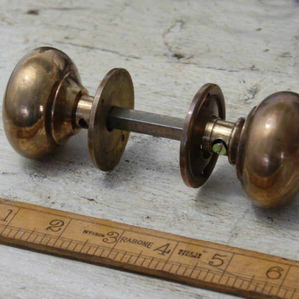 Cottage Door Knob Hollow Natural Antique Brass 55mm Diameter