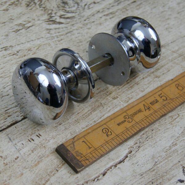 Cottage Door Knob Hollow Chrome 55mm Diameter