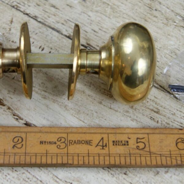 Cottage Door Knob Hollow Natural Brass 55mm Diameter