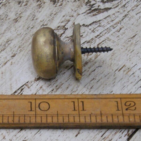 Knob Cupboard Screw & Plate Hollow Antique Brass 32mm Diameter Alt A328