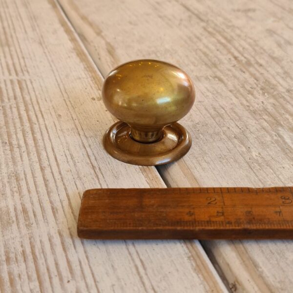 Knob Cupboard Screw & Plate Hollow Antique Brass 38mm Diameter Alt A332