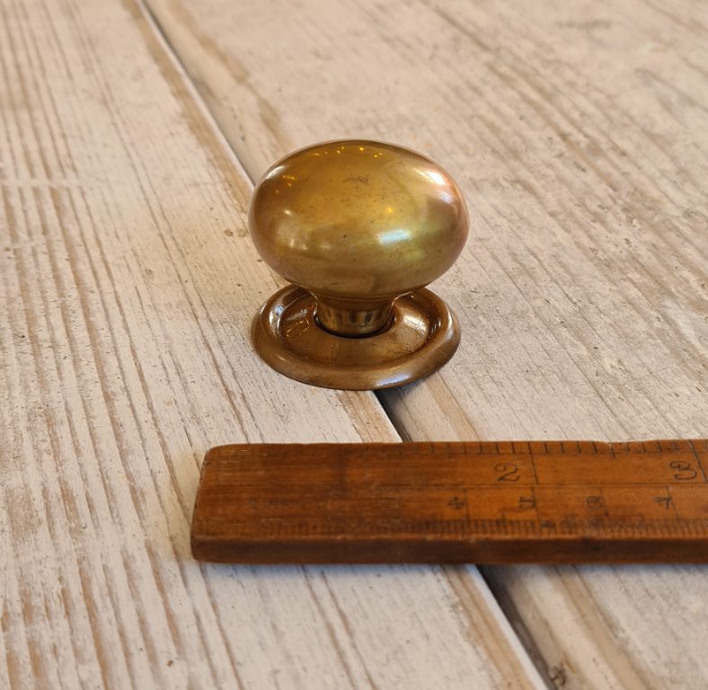 Knob Cupboard Screw & Plate Hollow Antique Brass 38mm Diameter Alt A332