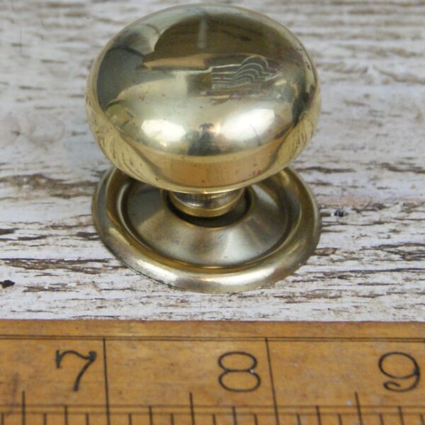 Cupboard Knob screw & Plate Polished Brass Hollow 38mm Diameter Alt A331