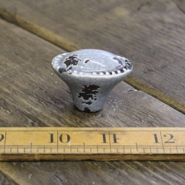 Knob Oval Grey Dist'd Crackle Glaze Ceramic - see A119.KA