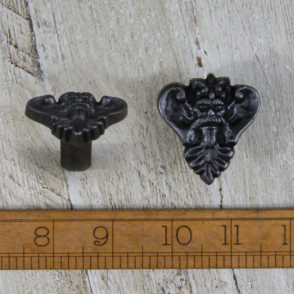 Knob Cupboard KINGS FACE Cast Antique Iron 42mm