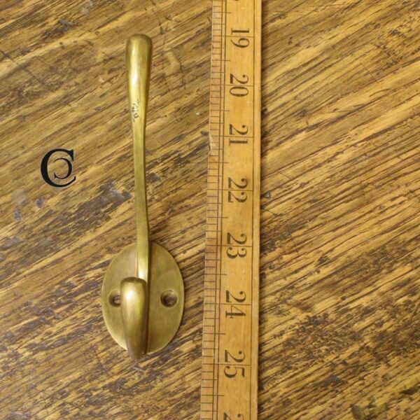 Hat & Coat Hook VICTORIAN Square Stem Antique Solid Brass 110mm