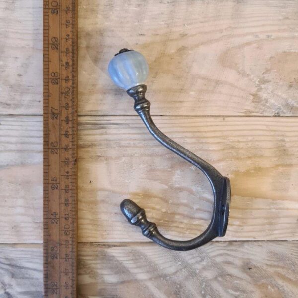 Alternative view of Coat Hook ALBANY Acorn Cloud Grey Ceramic Shell Tip Iron 125mm