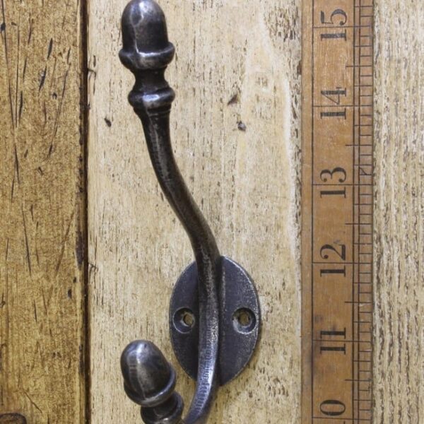 Hat & Coat Hook Acorn Cast Antique Iron 130mm