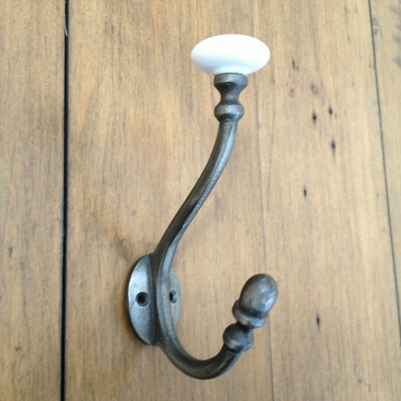 Hat & Coat Hook Acorn ELDON Wide Ceramic Top Antique Iron 125mm - Image 2
