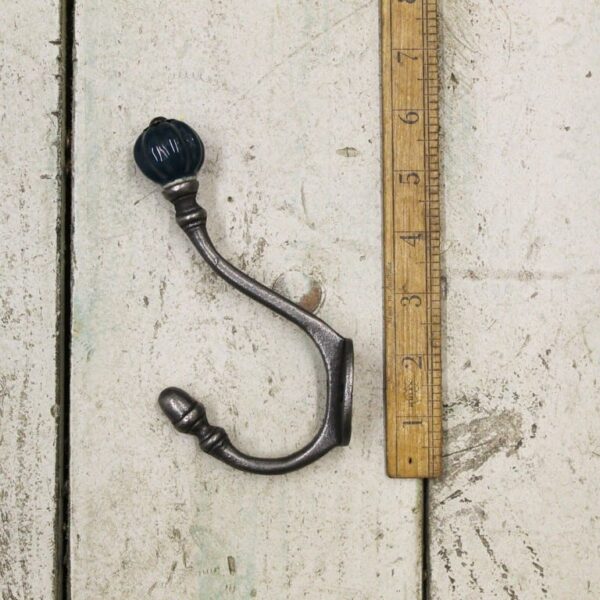 Coat Hook ALBANY Acorn DARK GREEN (TEAL) Ceramic Shell Tip Iron 125mm
