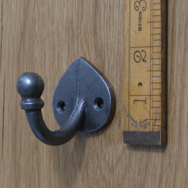 Ball End Spade WILTSHIRE Coat Hook Cast Antique Iron 50mm