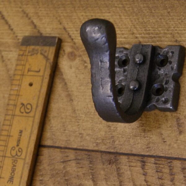 Coat Hook Riveted to Base Antique Iron 55mm