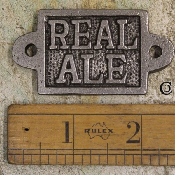 Plaque REAL ALE Cast Antique Iron (for cap catcher)
