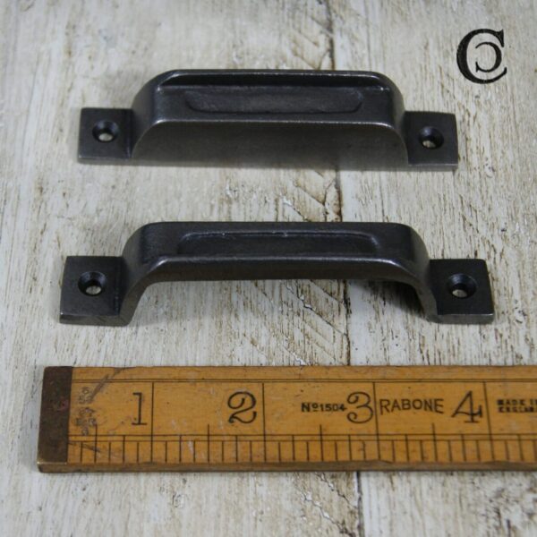 Rim Lock Keep Narrow Flat Indent Cast Antique Iron 100mm
