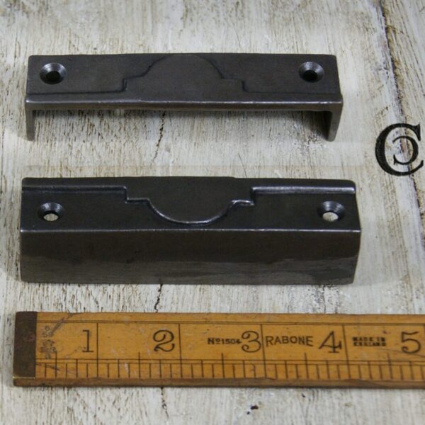 Rim Lock Keep Half Moon Square End Antique Iron 110mm