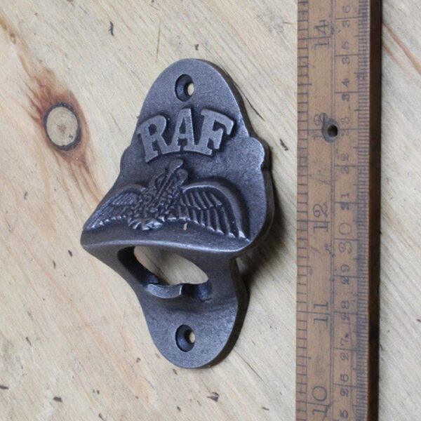Bottle Opener Wall Mounted RAF Emblem Cast Antique Iron