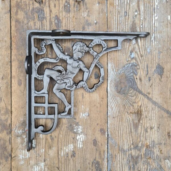 Alternative view of Shelf Bracket CHERUB Dec Cast Antique Iron 238mm x 238mm