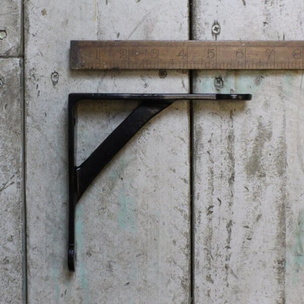 Shelf Bracket GALLOWS Penny End EPOXY BLACK 150mm x 150mm