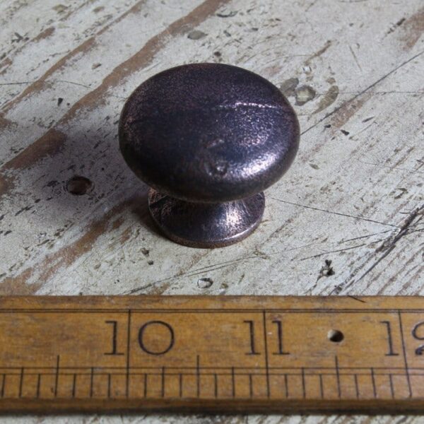 Knob Plain Shaker with Seam Cast Antique Copper 35mm Dia M4