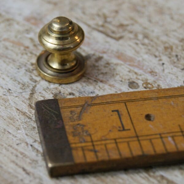 Knob & Base Plate VICTORIAN Cast Polished Brass 16mm Diameter