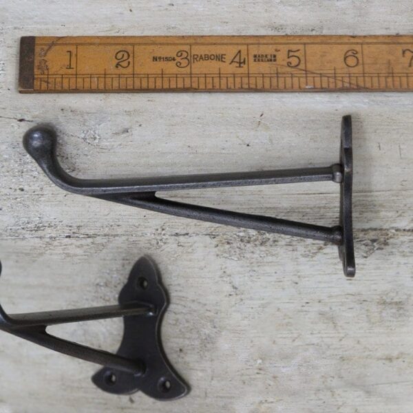 Hall Stand Hook DUTCH Cast Long Projection Antique Iron 150mm