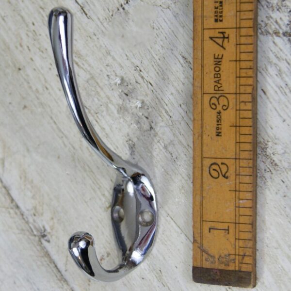 Hat & Coat Hook Double Chrome on Cast Iron 109mm