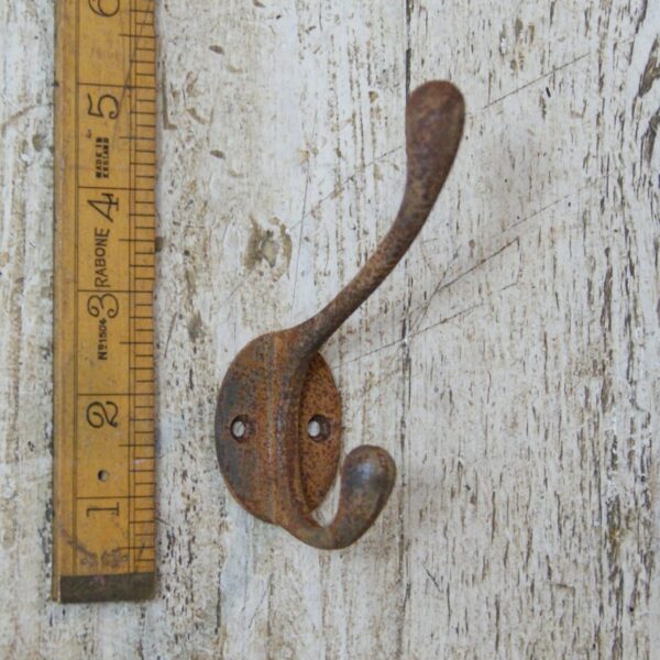 Hat & Coat Hook Victorian Cast Iron Rust 110mm