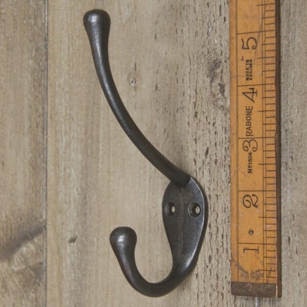 Hat & Coat Hook Victorian / Retro Cast Antique Iron 138mm