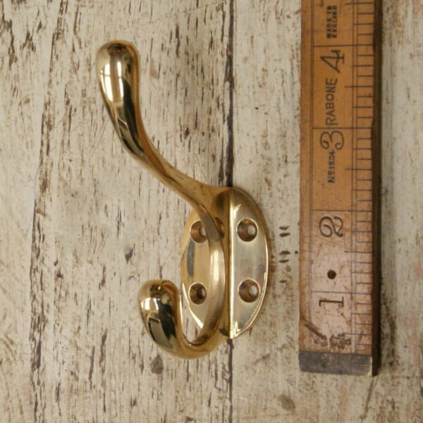 Hat & Coat Hook Polished Brass 4 Holes (Southwest)
