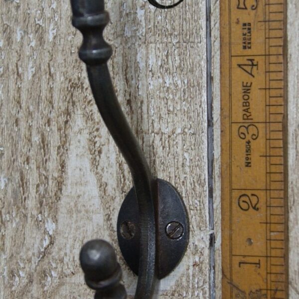 Hat & Coat Hook ACORN Tips 2 Holes Antique Iron 130mm