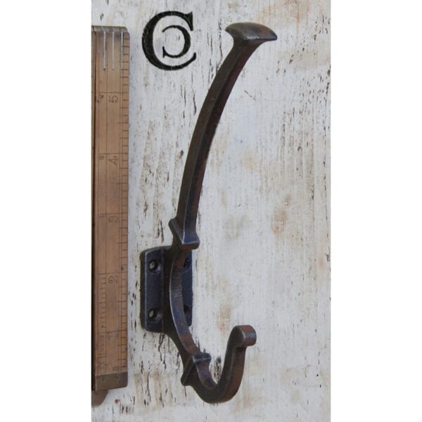Coat Hook - Spoon Head Cast 4 Hole Antique Iron 150mm