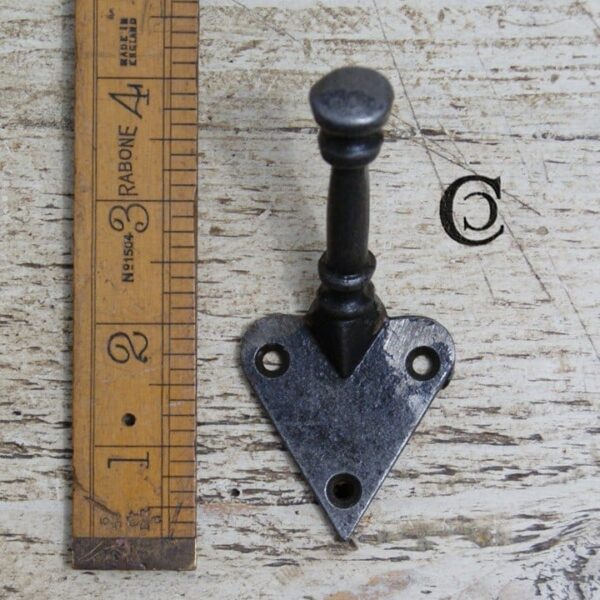 Coat Hook Arts & Crafts Single Plain Antique Iron 100mm