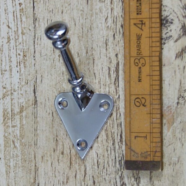 Coat Hook Arts & Crafts Single Chrome on Cast 100mm