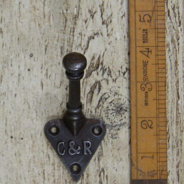 Coat Hook Arts & Crafts Single C & R Antique Iron 100mm