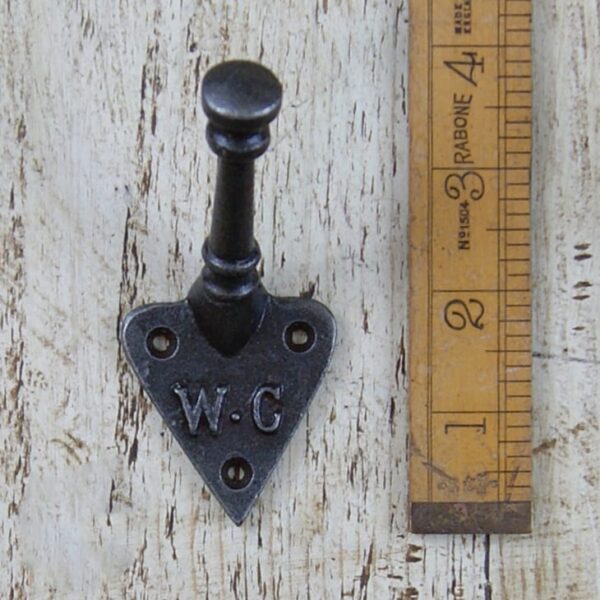 Coat Hook Arts & Crafts Single W.C. Antique Iron 100mm
