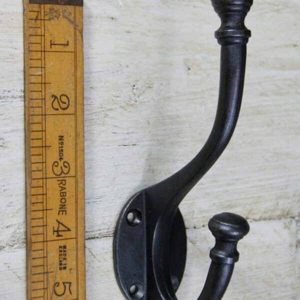 Hat & Coat Hook OLD ENGLISH Beehive Top Antique Iron 140mm