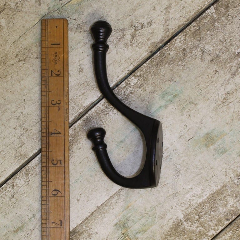 Hat & Coat Hook OLD ENGLISH Beehive Top Black 150mm