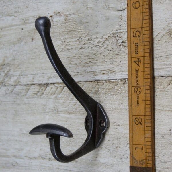 Coat Hook BOWLER TOP HAT Wide Cast Antique Iron 125mm