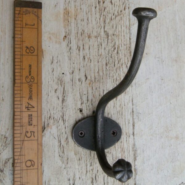 Hat & Coat Hook ALMA Shell Lower Tip Cast Antique Iron 150mm