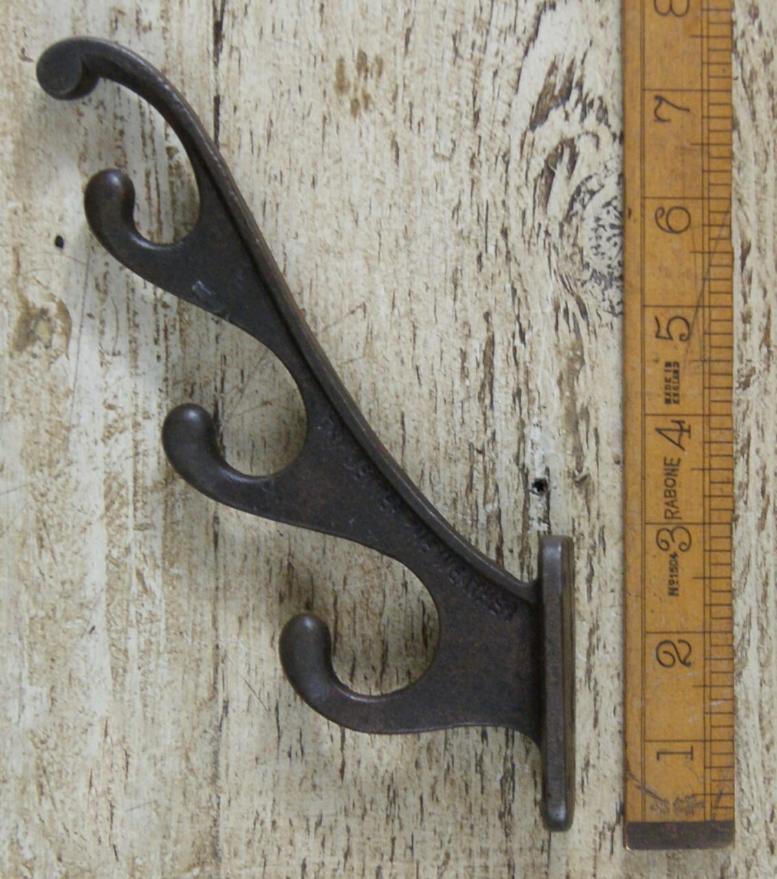 Cloud Coat Hook Large Quad Cast Antique Iron 215mm