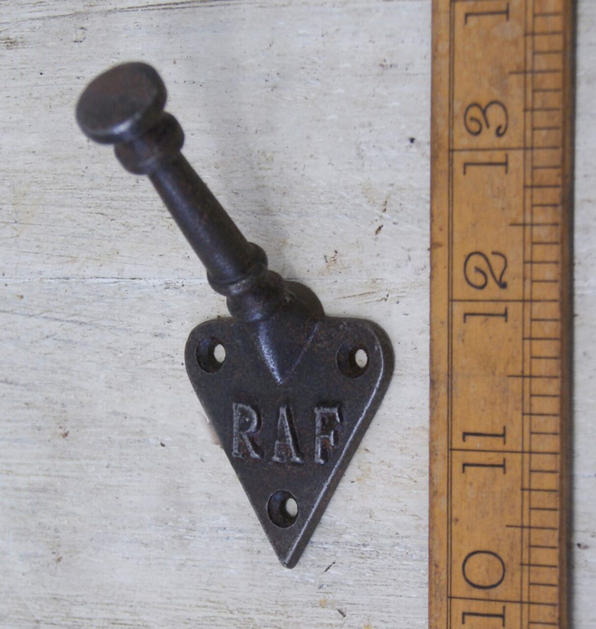 Coat Hook Arts & Crafts Single RAF Antique Iron 100mm