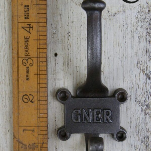 Coat Hook Retro GNER 2 Part 4 Screw Hole Cast Antique Iron 125mm